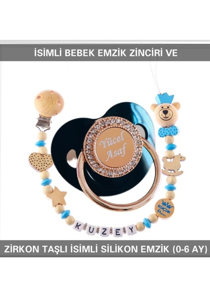 Isimli Bebek Emzik Zinciri ve Bebek Silikon Emzik Seti (0-6 Ay/yeni Doğan) SAHI_0674