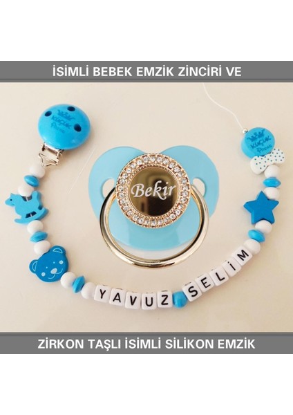 Isimli Bebek Emzik Zinciri ve Bebek Silikon Emzik Seti (0-6 Ay/yeni Doğan) SAHI_0765