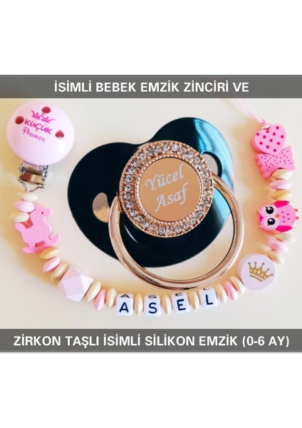Isimli Bebek Emzik Zinciri ve Bebek Silikon Emzik Seti (0-6 Ay/yeni Doğan) SAHI_0686