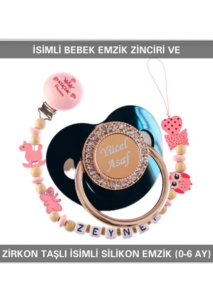 Isimli Bebek Emzik Zinciri ve Bebek Silikon Emzik Seti (0-6 Ay/yeni Doğan) SAHI_0693