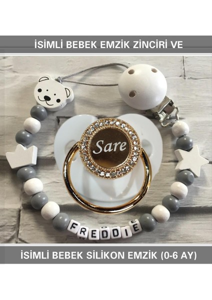 Isimli Bebek Emzik Zinciri ve Bebek Silikon Emzik Seti (0-6 Ay/yeni Doğan) SAHI_0713