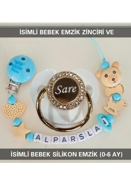Isimli Bebek Emzik Zinciri ve Bebek Silikon Emzik Seti (0-6 Ay/yeni Doğan) SAHI_0707