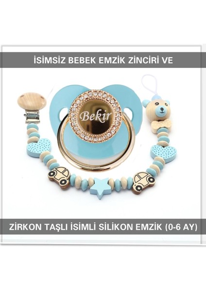 Isimli Bebek Emzik Zinciri ve Bebek Silikon Emzik Seti (0-6 Ay/yeni Doğan) SAHI_0800