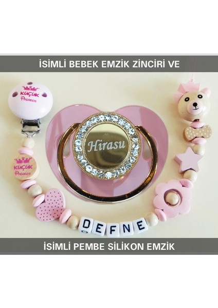 Isimli Bebek Emzik Zinciri ve Bebek Silikon Emzik Seti (0-6 Ay/yeni Doğan) SAHI_0755