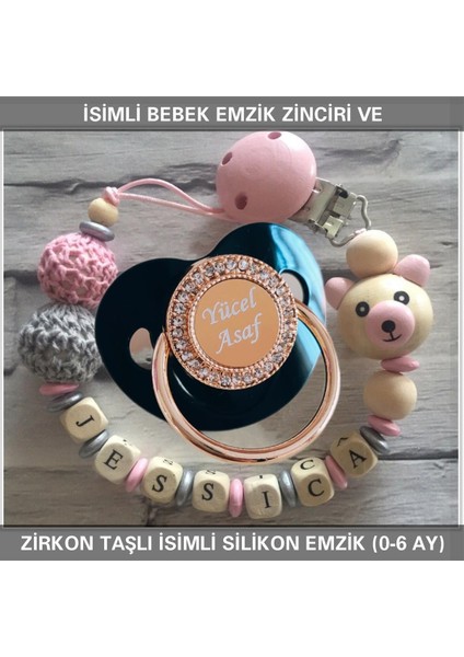 Isimli Bebek Emzik Zinciri ve Bebek Silikon Emzik Seti (0-6 Ay/yeni Doğan) SAHI_0605