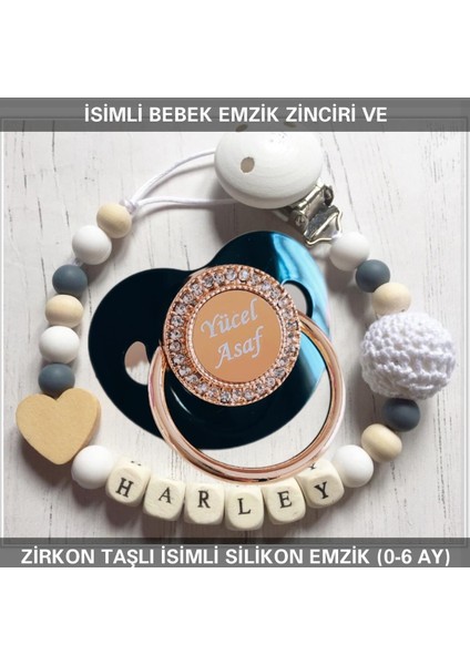 Isimli Bebek Emzik Zinciri ve Bebek Silikon Emzik Seti (0-6 Ay/yeni Doğan) SAHI_0628