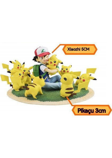 Pokemon Pokémon Pokémon Etrafında Küçük Bilgelik Pikachu Oturma Sahnesi El Modeli (Yurt Dışından)