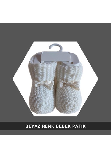 Beyaz Renk Erkek Bebek Patik - SAHI_0420