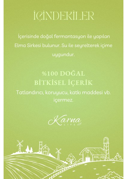 Karna Life Elma Sirkesi Doğal Fermantasyon 500 ml