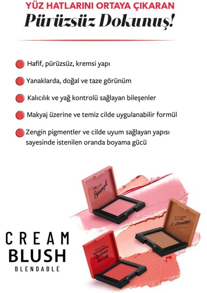 Cream Blush - Krem Allık 43 Scarlett fırsatları
