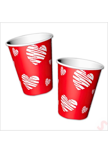 Love Karton Bardak - 8 Adet