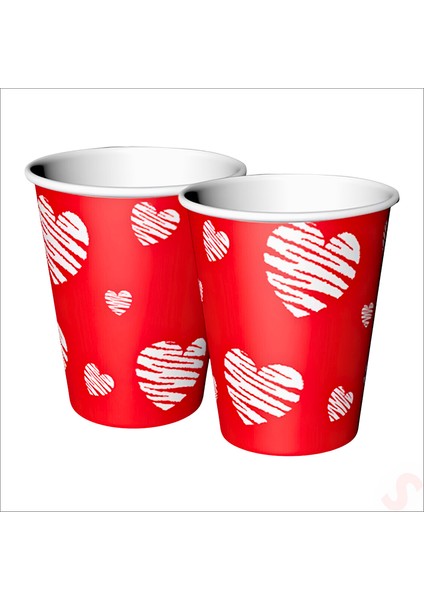Love Karton Bardak - 8 Adet