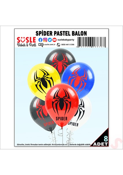 Spider Örümcek Balon, 30CM x 8 Adet modelleri