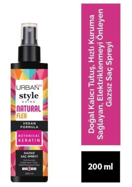 URBAN Care Style Guide Natural Flex Gazsız Saç Spreyi-Doğal ve Kalıcı Tutuş-Vegan-200ML