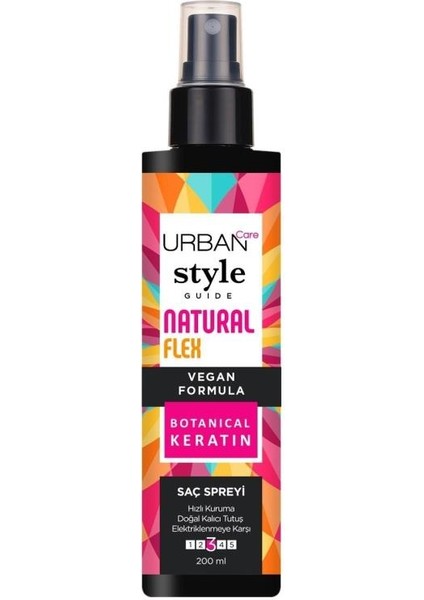 URBAN Care Style Guide Natural Flex Gazsız Saç Spreyi-Doğal ve Kalıcı Tutuş-Vegan-200ML