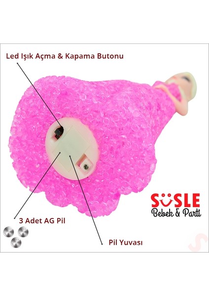 Frozen Renk Değiştiren LED Işıklı Lamba 16X9CM - Pembe,1 Adet