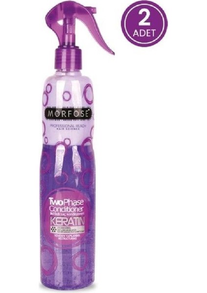 Keratin Içeren Çift Fazlı Sprey Fön Suyu 2 X 400 ml