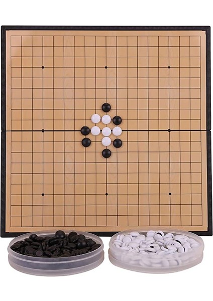 19 Satır 28,5 cm Stili Manyetik Git Oyunu Katlanabilir Weiqi Akrilik Siyah Beyaz Chessman Satranç Seti Çocuklar Için Bulmaca Satranç Tahtası Oyunu Oyuncaklar Hediye (Yurt Dışından)