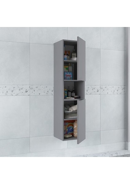 Arya ve Loft Uyumlu Mat Gri Boy Dolabı