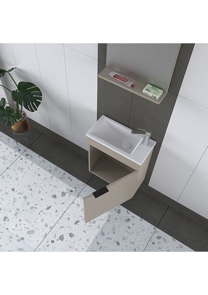 Arya 50 cm Latte Banyo Dolabı