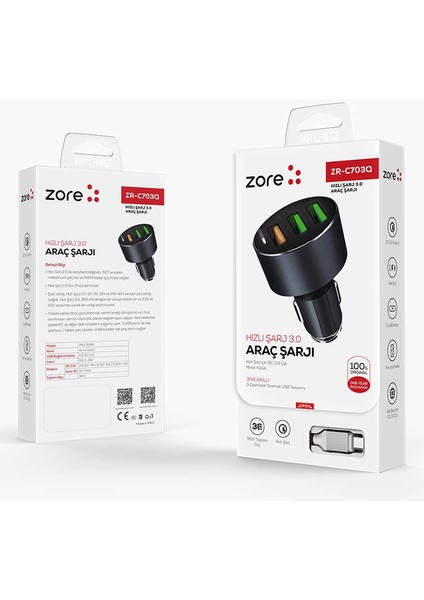 Micro ve USB Araba Araç Akıllı Qualcomm Hızlı Şarj Seti, Işıklı Çakmaklık Şarj Adaptörü Başlığı