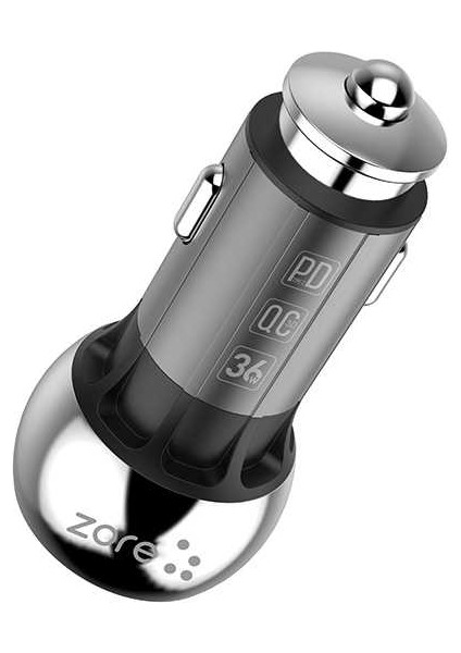USB ve Lightning Girişli Yüksek Hızlı Şarj Başlığı Araba Araç LED Işık Çakmaklık Şarj Adaptörü