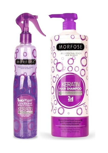 Keratin Şampuanı 2 In1 1000 ml + Morfose Keratin Fön Suyu