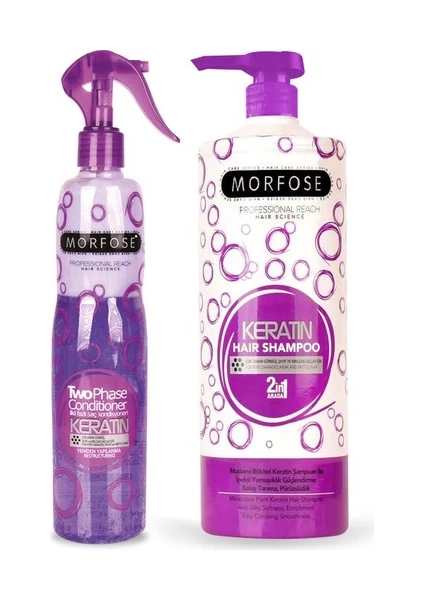 Morfose Keratin Şampuanı 2 In1 1000 ml + Morfose Keratin Fön Suyu