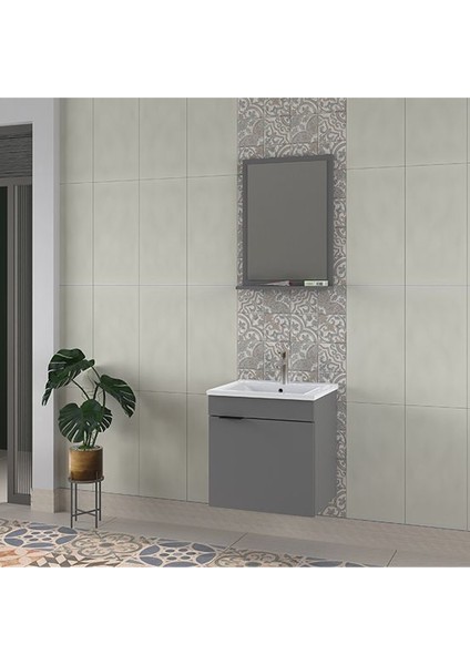 Arya 55 cm Mat Gri Banyo Dolabı