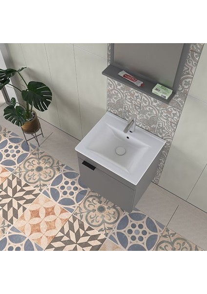 Arya 55 cm Mat Gri Banyo Dolabı