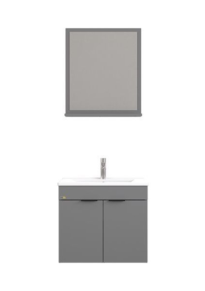 Arya 65 cm Mat Gri Banyo Dolabı