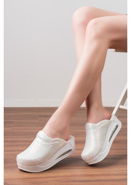 Parlak Kadın Air Max Ortopedik ve Anatomik Rahat Sabo Terlik