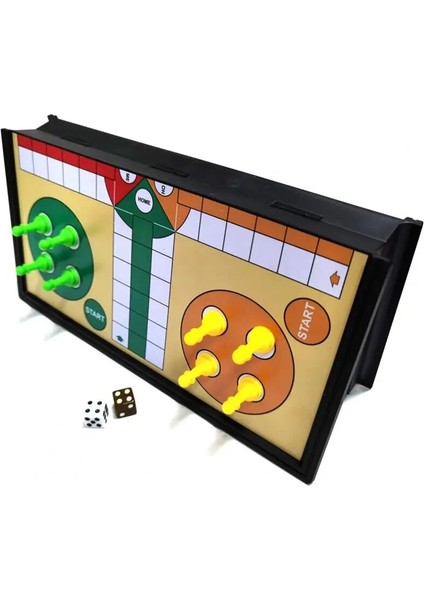 Flying Chess Style 25 cm Plastik Manyetik Uçan Satranç, Satranç Tahtası, Dört Renkli Kızma Birader Satranç, Ebeveyn-Çocuk Oyunları, Elastik Katlanabilir Satranç Tahtası (Yurt Dışından)
