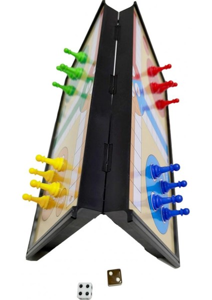 Flying Chess Style 25 cm Plastik Manyetik Uçan Satranç, Satranç Tahtası, Dört Renkli Kızma Birader Satranç, Ebeveyn-Çocuk Oyunları, Elastik Katlanabilir Satranç Tahtası (Yurt Dışından)