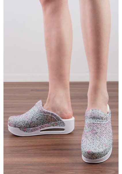 Mavi Pony Simli Kadın Air Max Ortopedik ve Anatomik Rahat Sabo Terlik