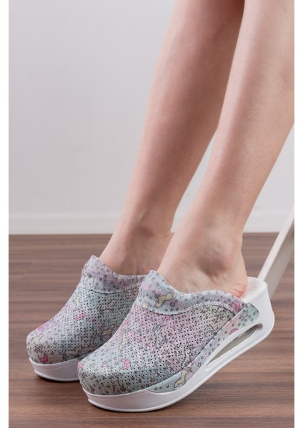 Mavi Pony Simli Kadın Air Max Ortopedik ve Anatomik Rahat Sabo Terlik modelleri