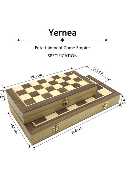A 29X29CM Style Manyetik Satranç Ahşap Ahşap Dama Tahtası Masif Ahşap Parçalar Katlanır Satranç Tahtası High-End Bulmaca Satranç Oyunu Eğlence (Yurt Dışından)