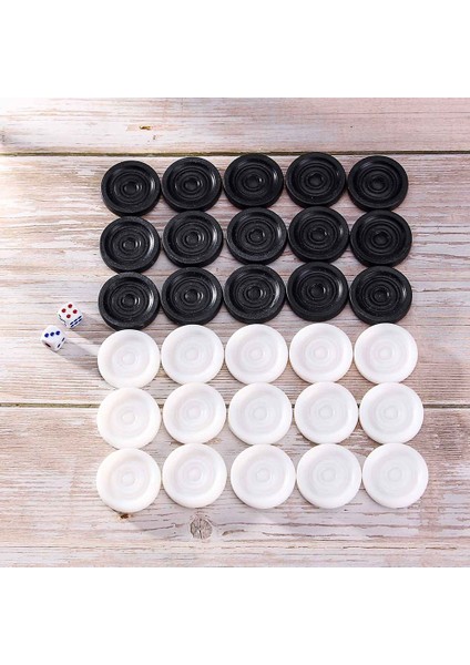 Et Plastik Siyah Beyaz Dama Tavla Satranç Taşları ile 2 Zar Ev Partisi Masa Masa Oyunu Yetişkinler Için Çocuk Oyuncakları (Yurt Dışından)