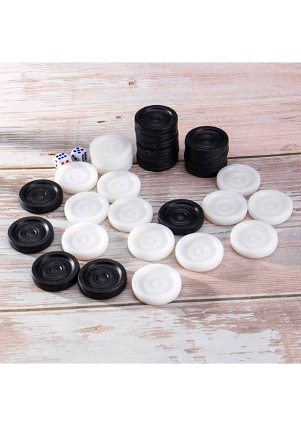 Et Plastik Siyah Beyaz Dama Tavla Satranç Taşları ile 2 Zar Ev Partisi Masa Masa Oyunu Yetişkinler Için Çocuk Oyuncakları (Yurt Dışından)