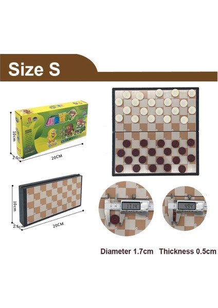 20 x 20 x 2.5 cm Stili Yüksek Li Uluslararası Dama Taşınabilir Plastik Satranç Seti cm Katlanır Dama Tahtası Manyetik Cheheld Hediyelik Tahta Oyunu (Yurt Dışından)
