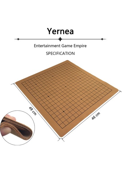 Yernea New Go Game Board Yüksek Li Deri Go Board Tek Taraflı Süet Deri 19 Line International Go Chess Weiqi (Yurt Dışından)