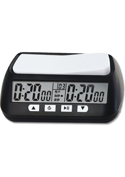 Siyah Stil Professional Chess Clock Compact Digital Watch Count Up Down Timer Electronic Board Game Bonus Competition Hour Meter (Yurt Dışından)