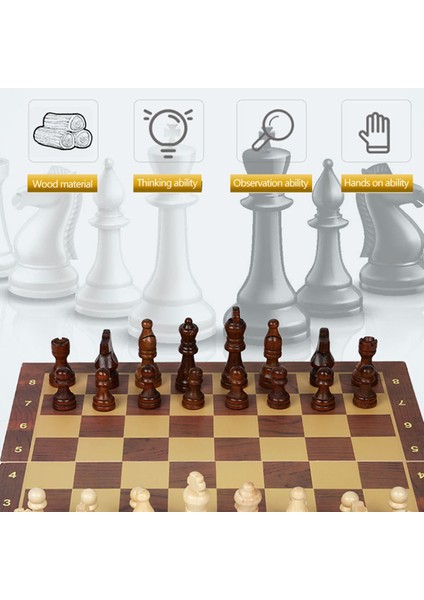 No.3 Tarzı Sıcak Ahşap Satranç Oyunu Seti Tavla Dama Katlanır Ahşap Satranç Tahtası Kapalı Seyahat Satranç Ahşap Parçaları Chessman I63 (Yurt Dışından)