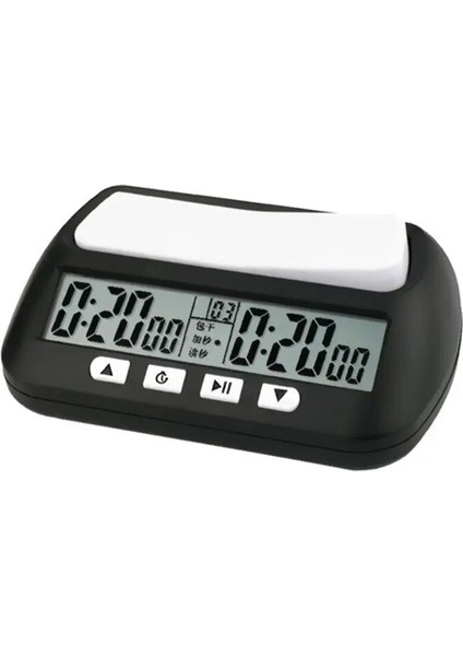 Siyah Stil Professional Chess Clock Compact Digital Watch Count Up Down Timer Electronic Board Game Bonus Competition Hour Meter (Yurt Dışından)