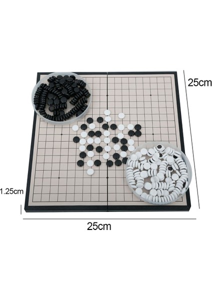 20CM x 20CM Stili Çocuk Yetişkin Taşınabilir Katlanır Manyetik Git Oyun Tahtası Seti Tek Dışbükey Manyetik Plastik Taşlarla Set Eğlence Istihbarat Oyuncak (Yurt Dışından)