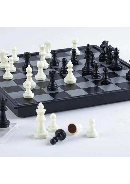 18CM Tarzı Newyüksek Li Satranç Oyunu Ortaçağ Satranç Seti Satranç Tahtası ile Ess Adet Satranç Tahtası Altın Gümüş Manyetik Satranç Seti Wpc (Yurt Dışından)