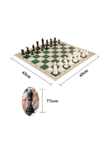 77MM 43CM Tahta Stiliyle Jusenda Satranç Seti 32 Ahşap Satranç Taşları Kurulu mm Klasik Ajedrez Profesyonel Çocuklar Için Taşınabilir Seyahat Oyunu Yetişkin Oyuncak (Yurt Dışından)
