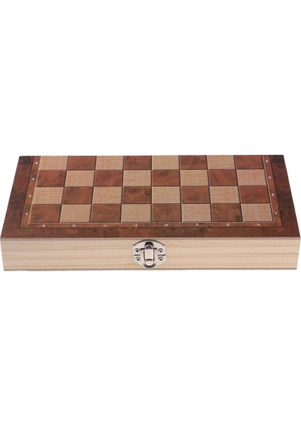 Koyu Ahşap Stili Deluxe 9.5x9.5 Daha Az Damalı Tavla Ahşap Seyahat Oyun Seti (Yurt Dışından) fiyatları