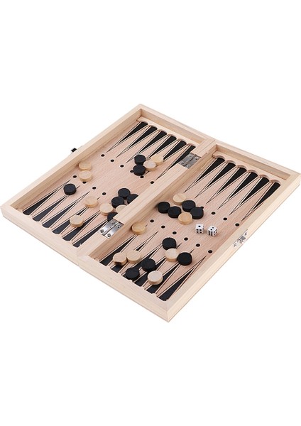 Koyu Ahşap Stili Deluxe 9.5x9.5 Daha Az Damalı Tavla Ahşap Seyahat Oyun Seti (Yurt Dışından) fırsatları