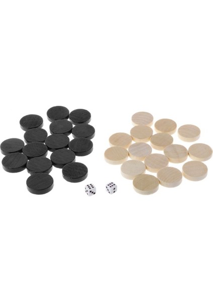 2.4cm Set Stili Tahta Dama Tavla Çocuklar Için Satranç Taşları Masa Oyunu 2 Zar Günlük Tahta Oyunları Zeka Oyunları Tahtasız (Yurt Dışından)